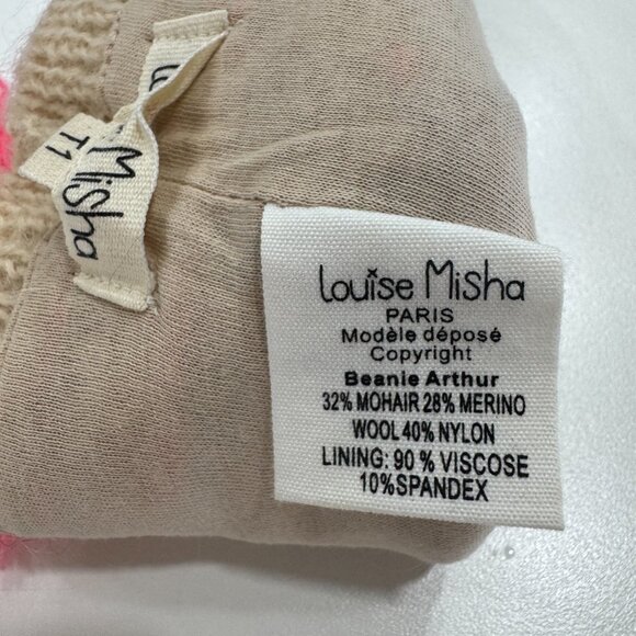 LOUISE MISHA BEANIE ARTHUR BEIGE/PINK NEW WITH TAG - Picture 3 of 3